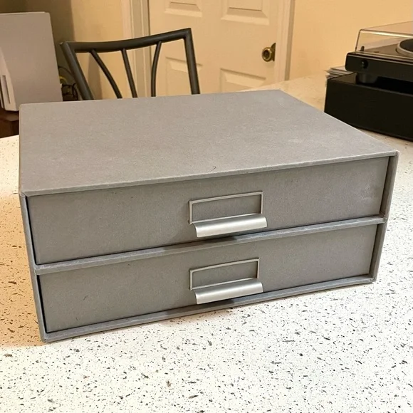 Grey Desktop 2-Drawer Storage - Picture 1 of 12